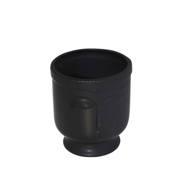 Sagebrook Home Black Ceramic Modern Face Vase with Base