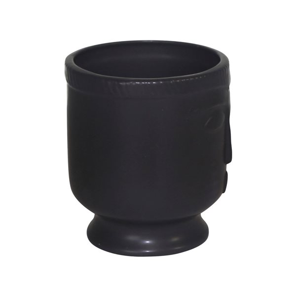 Sagebrook Home Black Ceramic Modern Face Vase with Base