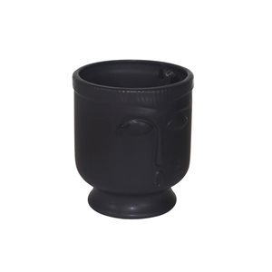 Sagebrook Home Black Ceramic Modern Face Vase with Base