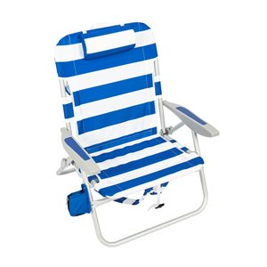 Chaise sac à dos pliante Rio Beach Big Boy bleu et blanc
