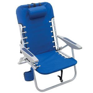 Chaise sac à dos pliante Rio en aluminium bleu