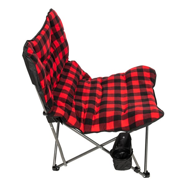 Camp & Go XXL Red and Black Flannel Folding Camping Chair