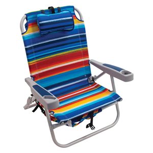 Chaise sac à dos pliante Rio multicolore à 4 positions avec pochette glacière
