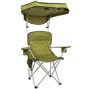 Camp & Go Green Folding Camping Chair with Shade Canopy