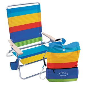 Chaise de plage pliante Rio multicolore avec sac à dos