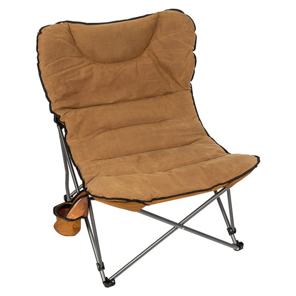 Camp & Go XXL Tan Waxed Canvas Padded Folding Camping Chair GRPJC01-W458-1
