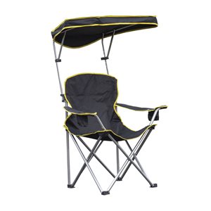 Chaise de camping pliante Quik Shade noire avec auvent