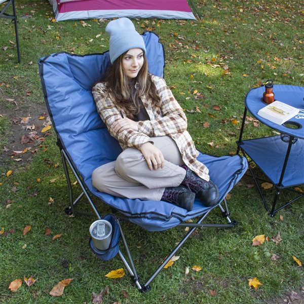 Camp & Go XXL Blue Polyester Padded Folding Camping Chair