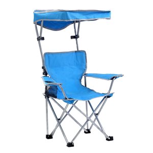 Chaise de camping pliante pour enfants Quik Shade bleue avec auvent