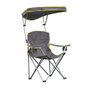 Chaise de camping pliante Quik Shade grise avec auvent