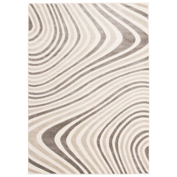 Ecarpet Zuma 7-ft x 10-ft Ivory Rectangular Indoor Abstract Area Rug