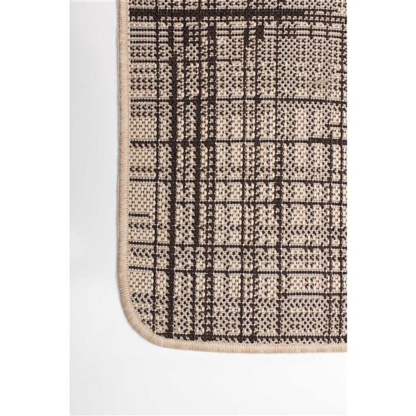 Tapis d'intérieur/extérieur Vista rectangulaire 3 pi x 5 pi au motifs abstraits tan par Ecarpet