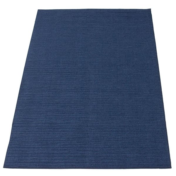 Ecarpet Yeta 4-ft x 6-ft Blue Rectangular Indoor Solid Area Rug