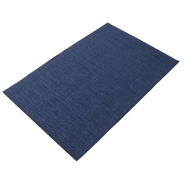 Ecarpet Yeta 4-ft x 6-ft Blue Rectangular Indoor Solid Area Rug