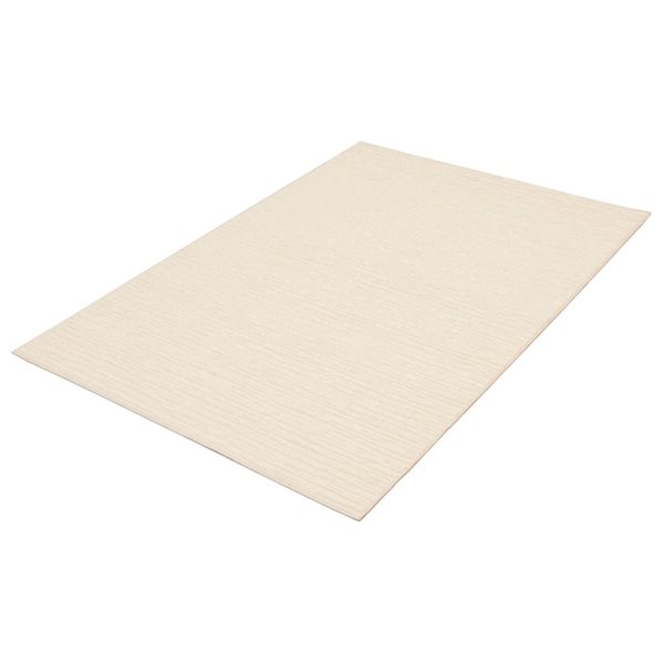 Ecarpet Yeta 4-ft x 6-ft Ivory Rectangular Indoor Solid Area Rug