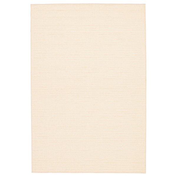 Ecarpet Yeta 4-ft x 6-ft Ivory Rectangular Indoor Solid Area Rug