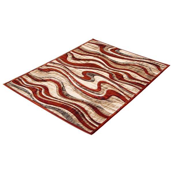 Tapis d'intérieur Yasmine rectangulaire 4 pi x 6 pi au motifs abstraits rouge par Ecarpet