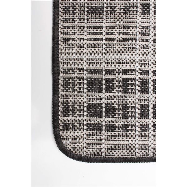 Tapis d'intérieur/extérieur Vista rectangulaire 4 pi x 6 pi au motifs abstraits noir par Ecarpet