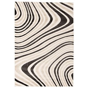 Tapis d'intérieur Zuma rectangulaire 4 pi x 6 pi au motifs abstraits taupe par Ecarpet