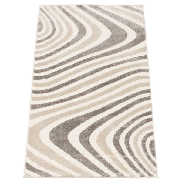 Tapis d'intérieur Zuma rectangulaire 3 pi x 5 pi au motifs abstraits ivoire par Ecarpet