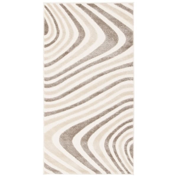 Tapis d'intérieur Zuma rectangulaire 3 pi x 5 pi au motifs abstraits ivoire par Ecarpet