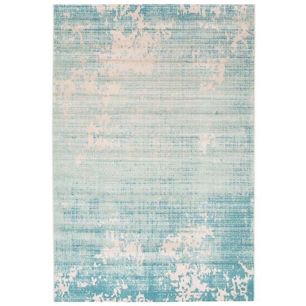 Ecarpet Vivian 4-ft x 6-ft Teal Rectangular Indoor Abstract Area Rug