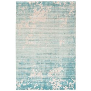 Ecarpet Vivian 4-ft x 6-ft Teal Rectangular Indoor Abstract Area Rug