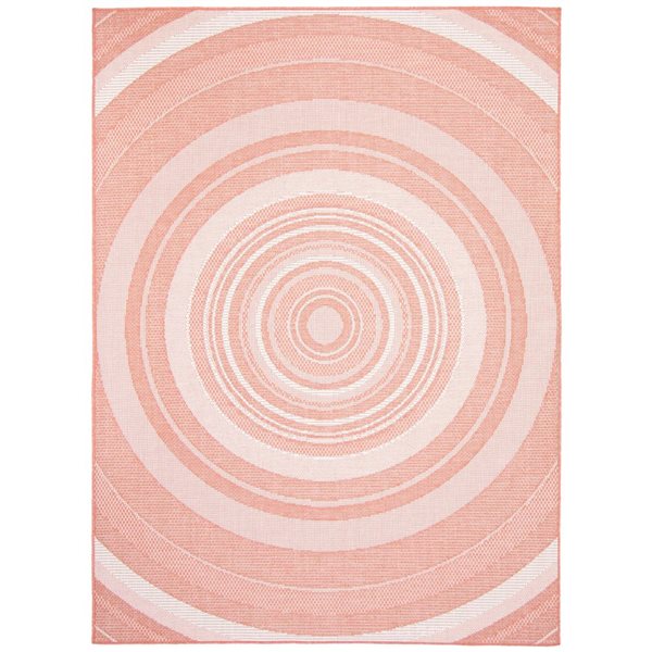 Tapis d'intérieur/extérieur Veranda Modern rectangulaire 5 pi x 7 pi au motifs géométriques corail par Ecarpet