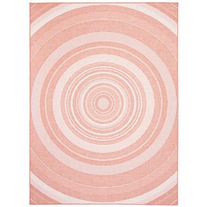 Tapis d'intérieur/extérieur Veranda Modern rectangulaire 5 pi x 7 pi au motifs géométriques corail par Ecarpet