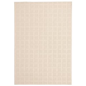 Tapis d'intérieur/extérieur Villa rectangulaire 5 pi x 7 pi au motifs géométriques ivoire par Ecarpet