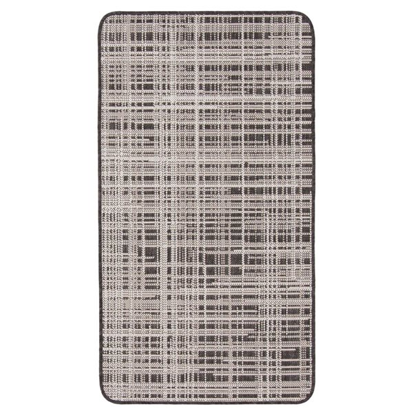 Tapis d'intérieur/extérieur Vista rectangulaire 2 pi x 4 pi au motifs abstraits noir par Ecarpet