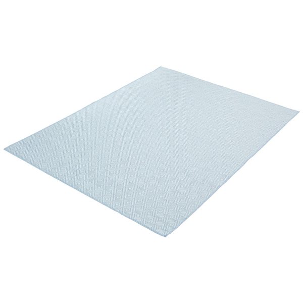 Tapis d'intérieur/extérieur Veranda Diamond rectangulaire 7 pi x 10 pi au motifs géométriques bleu pâle par Ecarpet