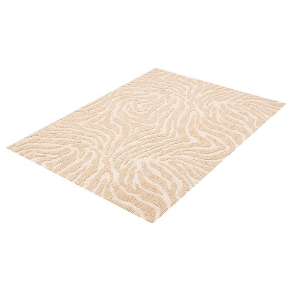 Tapis d'intérieur Zendaya rectangulaire 4 pi x 6 pi au motifs abstraits taupe par Ecarpet