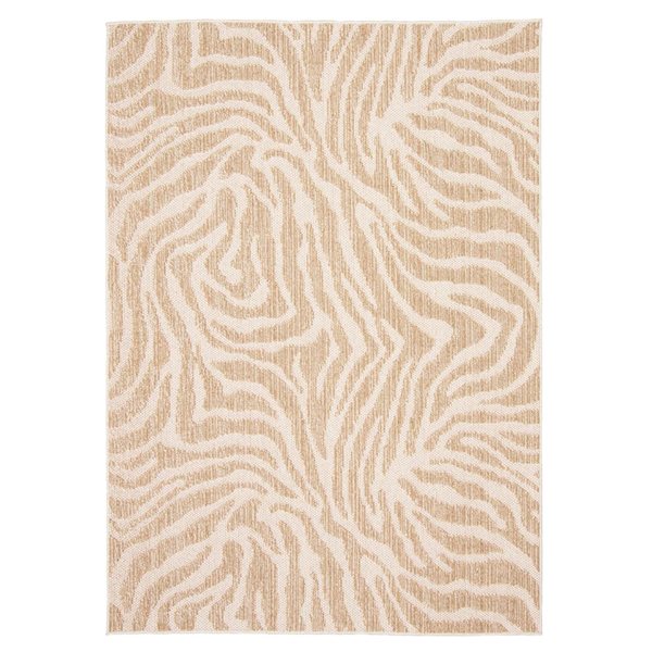 Tapis d'intérieur Zendaya rectangulaire 4 pi x 6 pi au motifs abstraits taupe par Ecarpet