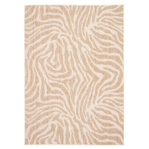 Tapis d'intérieur Zendaya rectangulaire 4 pi x 6 pi au motifs abstraits taupe par Ecarpet