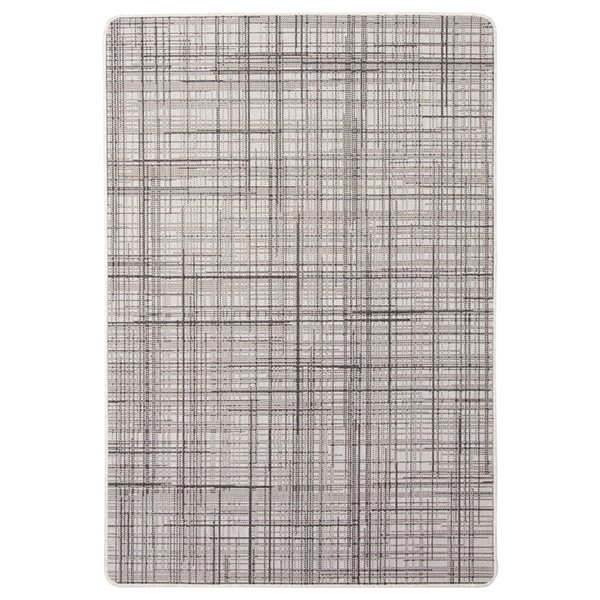 Tapis d'intérieur/extérieur Vista rectangulaire 4 pi x 6 pi au motifs abstraits gris par Ecarpet