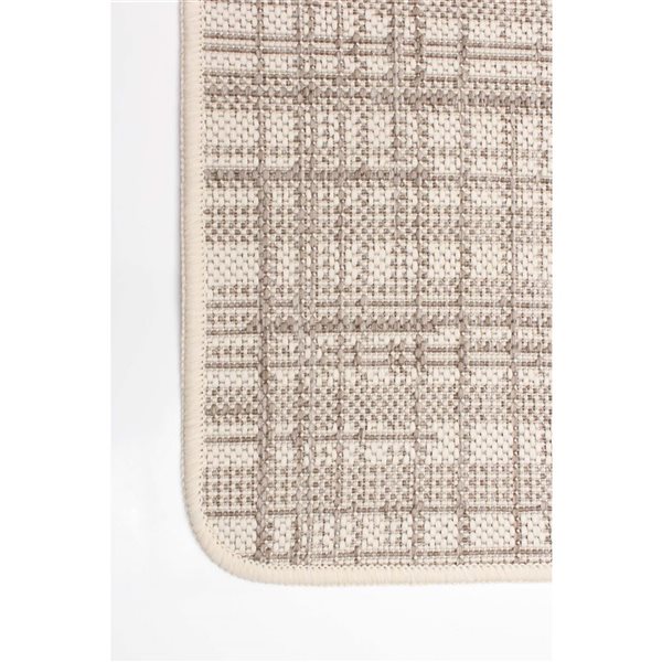 Tapis d'intérieur/extérieur Vista rectangulaire 2 pi x 4 pi au motifs abstraits crème par Ecarpet