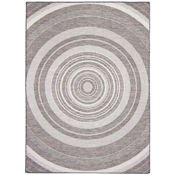 Tapis d'intérieur/extérieur Veranda Modern rectangulaire 7 pi x 10 pi au motifs géométriques gris par Ecarpet