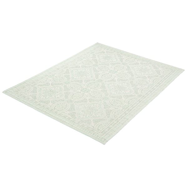 Tapis d'intérieur/extérieur Veranda Traditional rectangulaire 5 pi x 7 pi menthe par Ecarpet