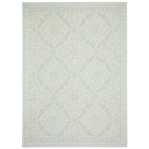 Tapis d'intérieur/extérieur Veranda Traditional rectangulaire 5 pi x 7 pi menthe par Ecarpet