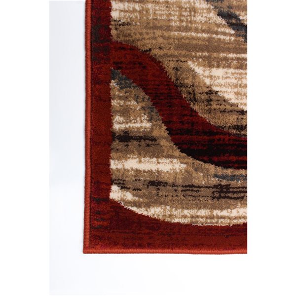 Ecarpet Yasmine 5-ft x 7-ft Red Rectangular Indoor Abstract Area Rug