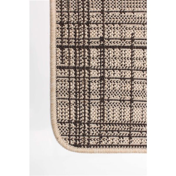 Tapis de passage d'intérieur/extérieur Vista rectangulaire 2 pi x 6 pi au motifs abstraits tan par Ecarpet