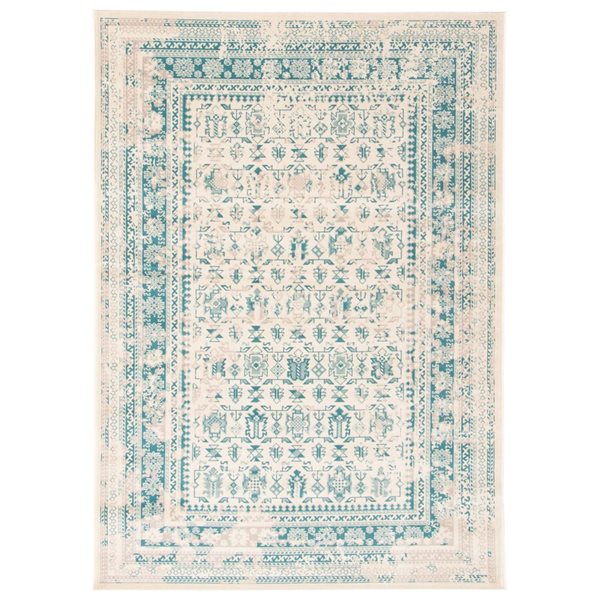 Tapis d'intérieur Wilby rectangulaire 5 pi x 8 pi au motifs géométriques vert pâle par Ecarpet