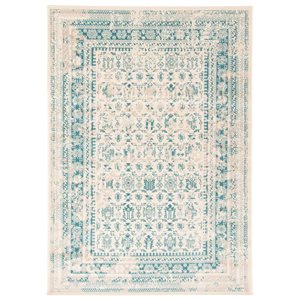 Tapis d'intérieur Wilby rectangulaire 5 pi x 8 pi au motifs géométriques vert pâle par Ecarpet