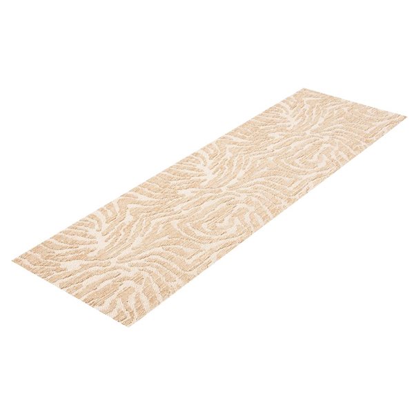 Tapis de passage d'intérieur Zendaya rectangulaire 3 pi x 8 pi au motifs abstraits taupe par Ecarpet