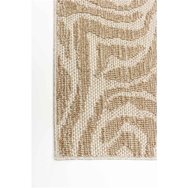 Tapis de passage d'intérieur Zendaya rectangulaire 3 pi x 8 pi au motifs abstraits taupe par Ecarpet