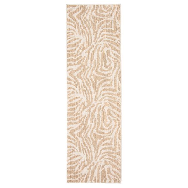 Tapis de passage d'intérieur Zendaya rectangulaire 3 pi x 8 pi au motifs abstraits taupe par Ecarpet