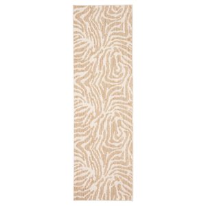 Tapis de passage d'intérieur Zendaya rectangulaire 3 pi x 8 pi au motifs abstraits taupe par Ecarpet