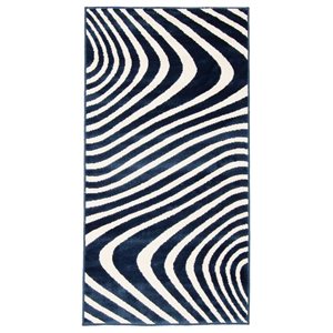 Tapis d'intérieur Zuma rectangulaire 3 pi x 5 pi au motifs abstraits bleu par Ecarpet