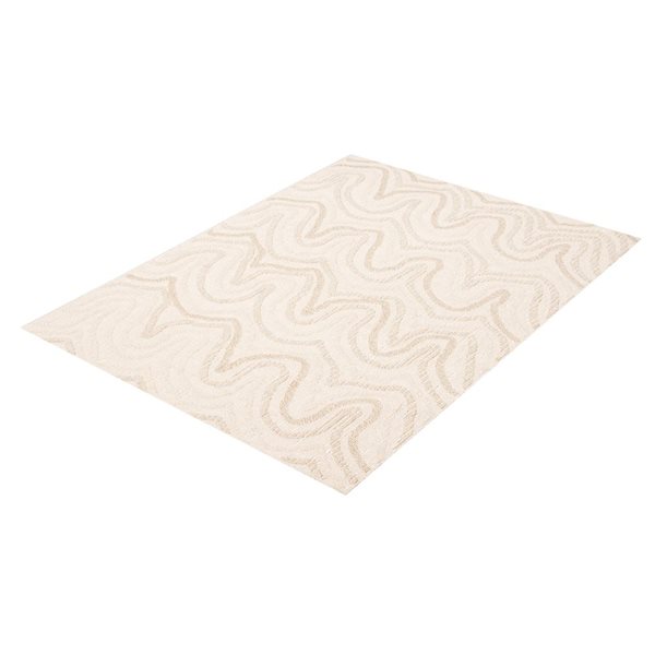 Ecarpet Venus 7-in x 9-in Beige Rectangular Indoor Abstract Area Rug